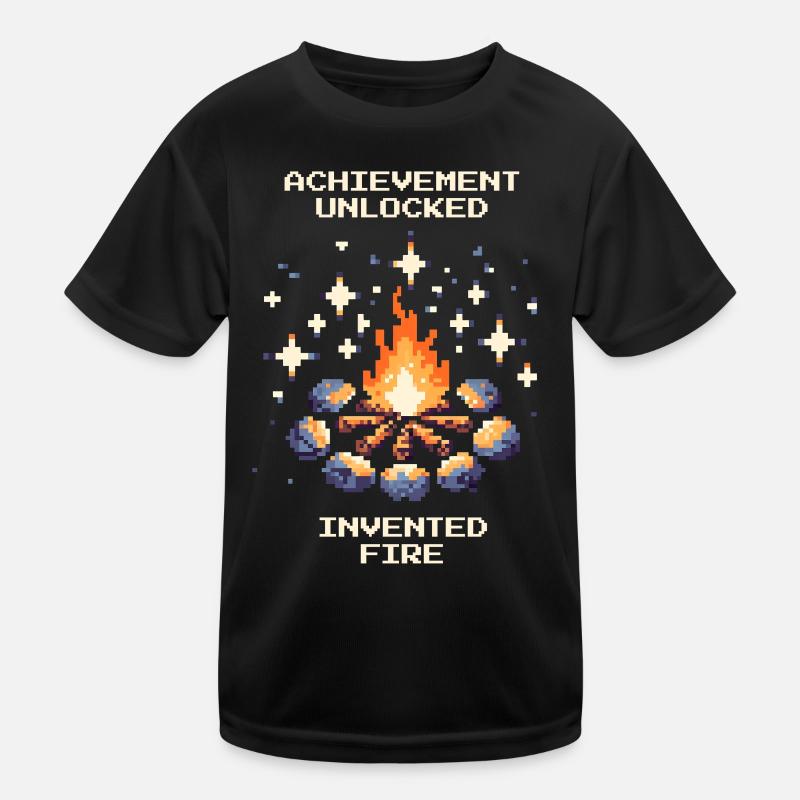 Fire Invented | Stone Age caveman Kids Functional T-Shirt
