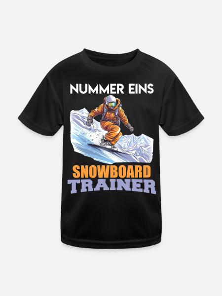 Snowboarder NUMMER EINS SNOWBOARD TRAINER Lustig - Kinder Funktions-T-Shirt - Schwarz