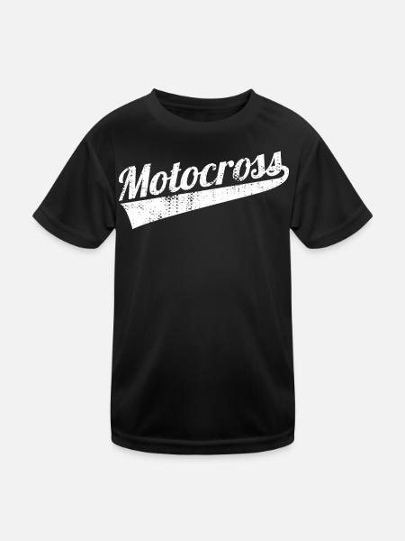 Motocross Retro - Kids Functional T-Shirt - black
