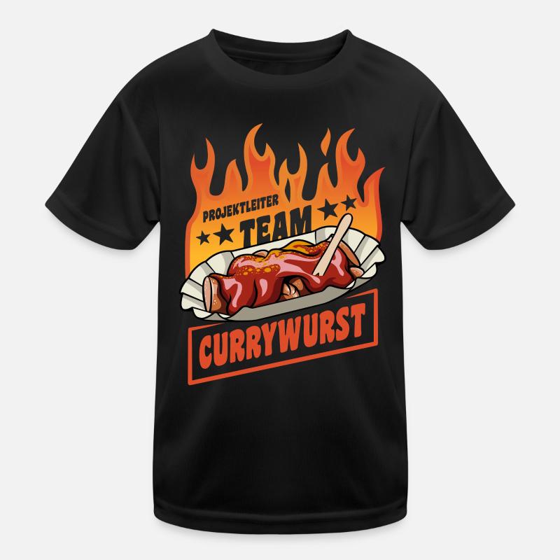 Project Manager Team Currywurst | Fast Food Flames Kids Functional T-Shirt