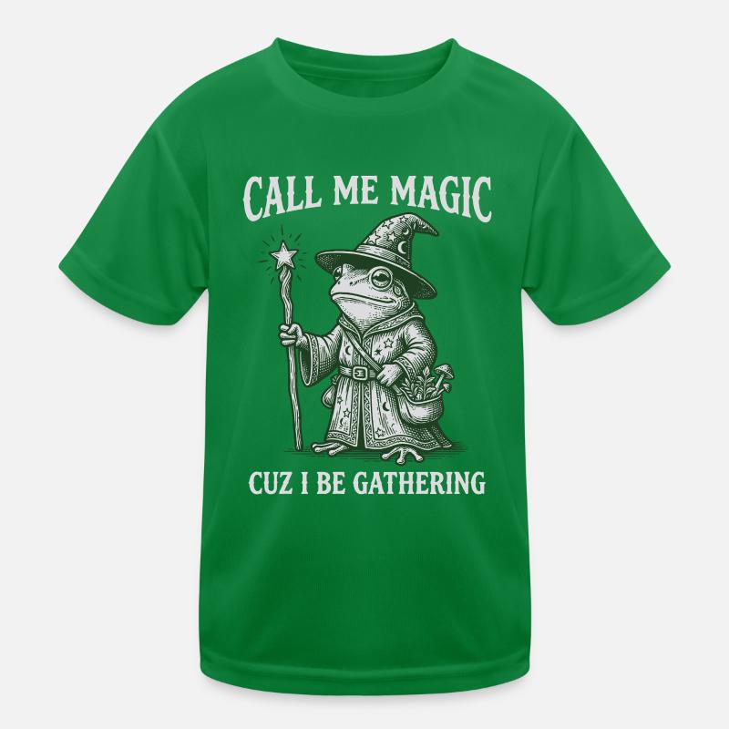 Call me Magic cuz I be Gathering – Frog Wizard Kinder Funktions-T-Shirt