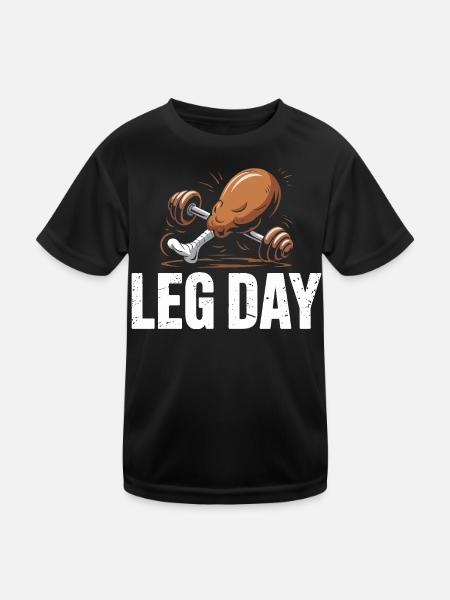 Duel de puissance du Jour des jambes - T-shirt sport Enfant - noir - Devant