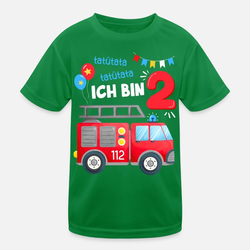 Uniforme de garçon de deuxième anniversaire 2 ans de la brigade des pompiers T-shirt sport Enfant