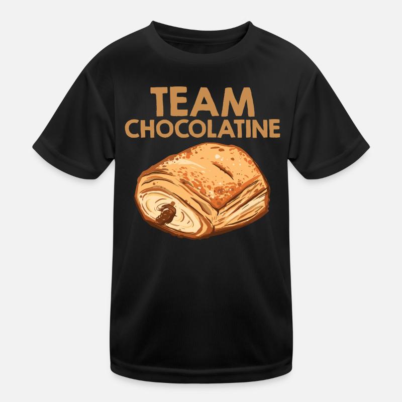 Team Chocolatine Pain au Chocolat Bakery Kids Functional T-Shirt