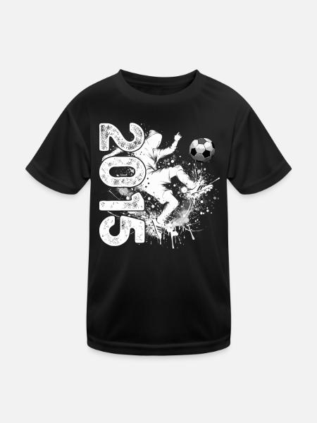 11. Geburtstag Jahrgang 2015 11 Jahre Fußball - Kinder Funktions-T-Shirt - Schwarz - Vorne