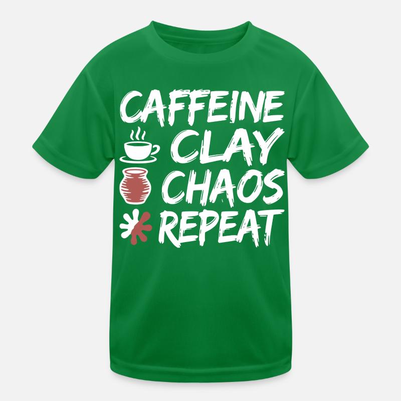 Caffeine Clay Chaos Repeat Design Kinder Funktions-T-Shirt