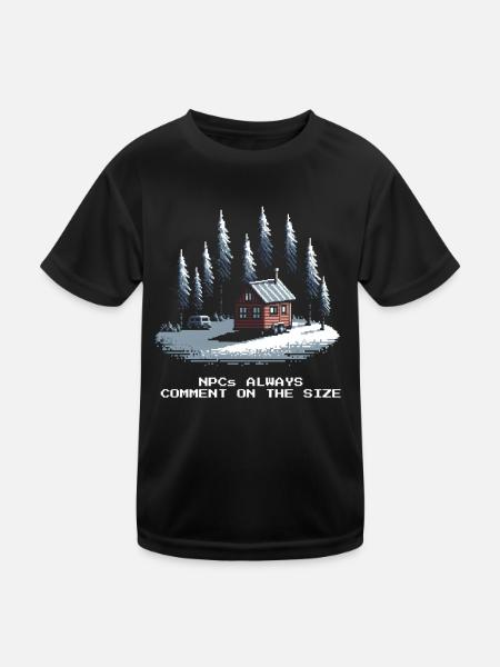 All comment on the size | Tiny House Humor - Kids Functional T-Shirt - black - Front
