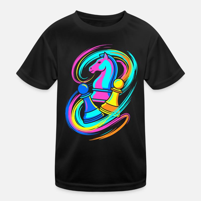 Schach - Kinder Funktions-T-Shirt - Schwarz