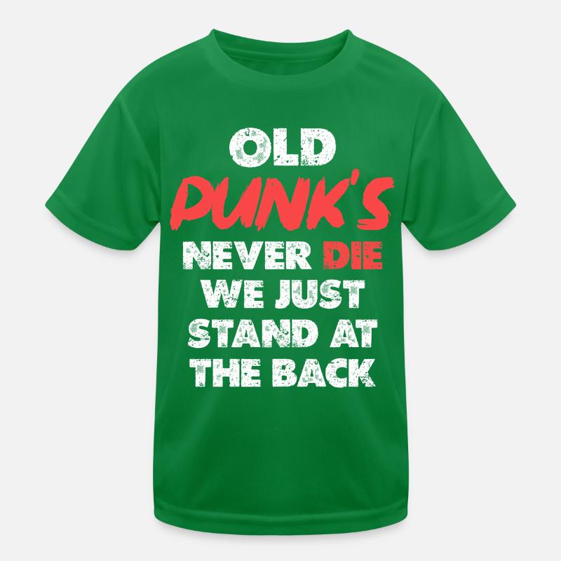 Old Punks Never Die Artwork Kids Functional T-Shirt