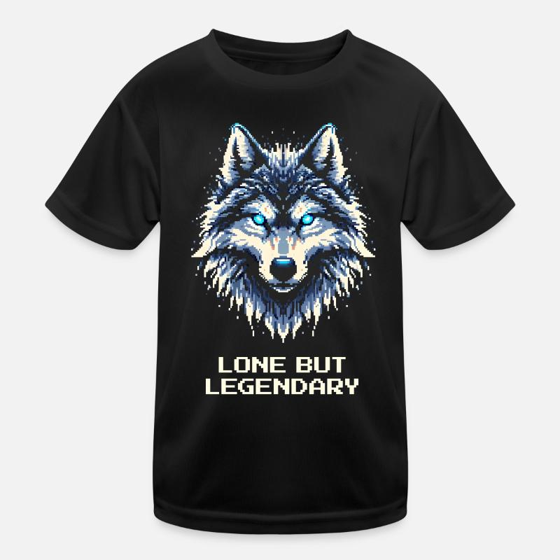 Lonely but legendary | Lone Wolf Kids Functional T-Shirt