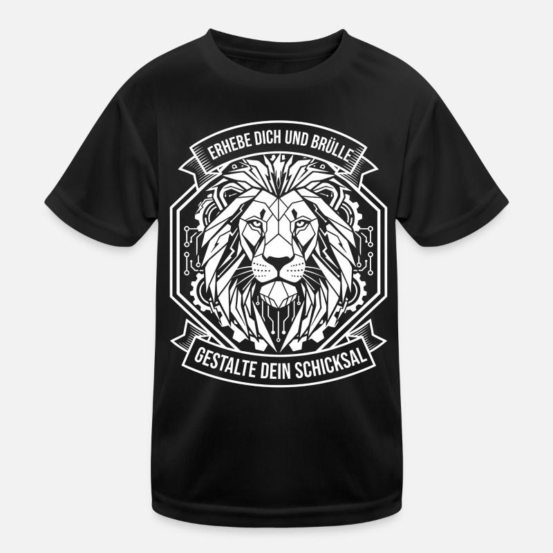 Löwen-Circuitlogo Gestalte Dein Schicksal Kinder Funktions-T-Shirt