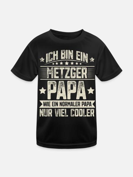 Metzger Papa - Kinder Funktions-T-Shirt - Schwarz - Vorne
