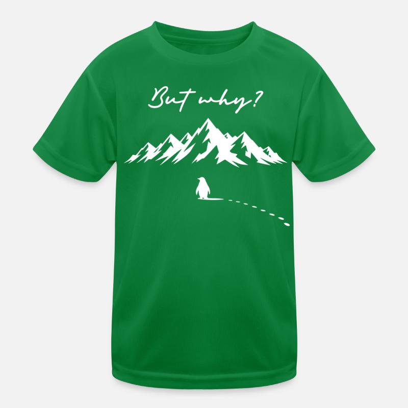 Pinguin Meme But why? Schneespur Eisberg Antarktis Kinder Funktions-T-Shirt