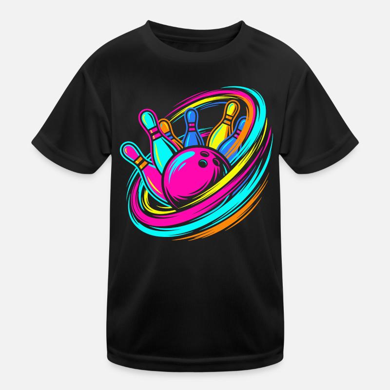 Bowling Ball and Pins Strike Kids Functional T-Shirt