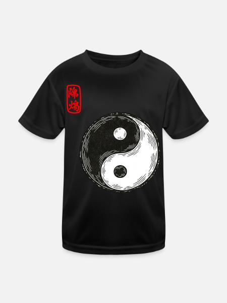 Yin et Yang - T-shirt sport Enfant - noir - Devant