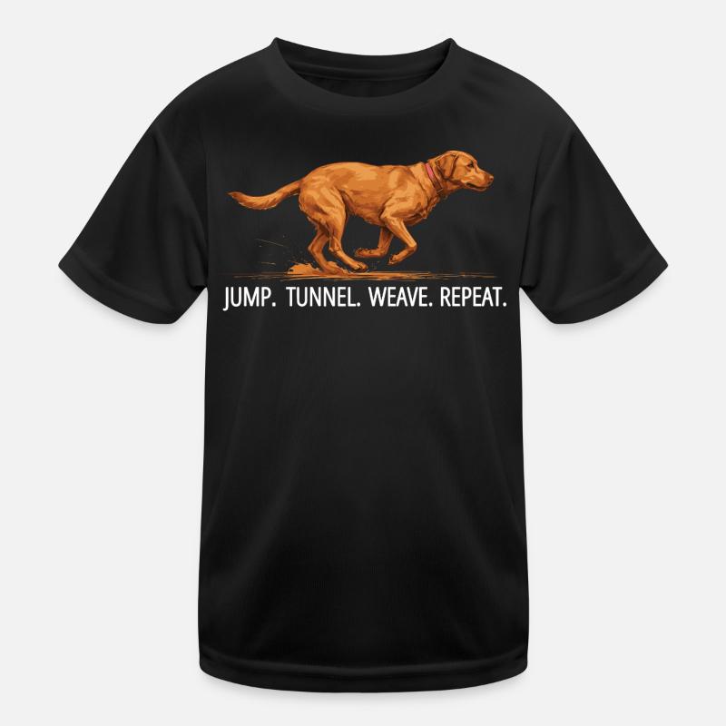 Agility Labrador Jump Tunnel Repeat Kinder Funktions-T-Shirt