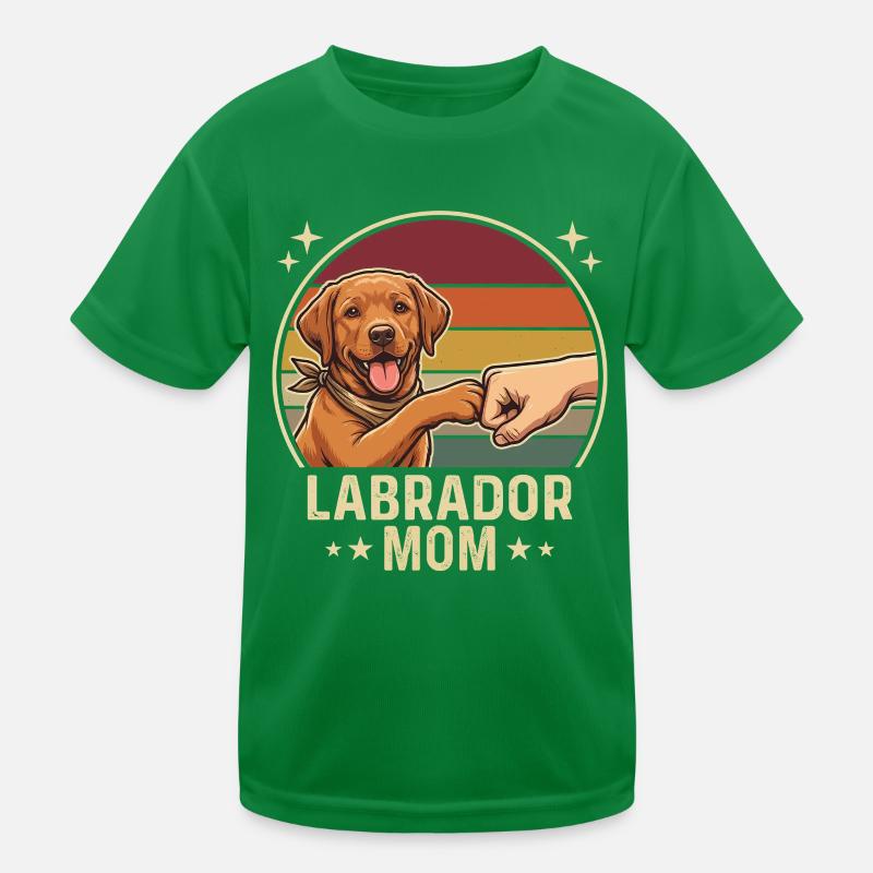 Retro Labrador Mom Foxred Pfotenclash Kinder Funktions-T-Shirt
