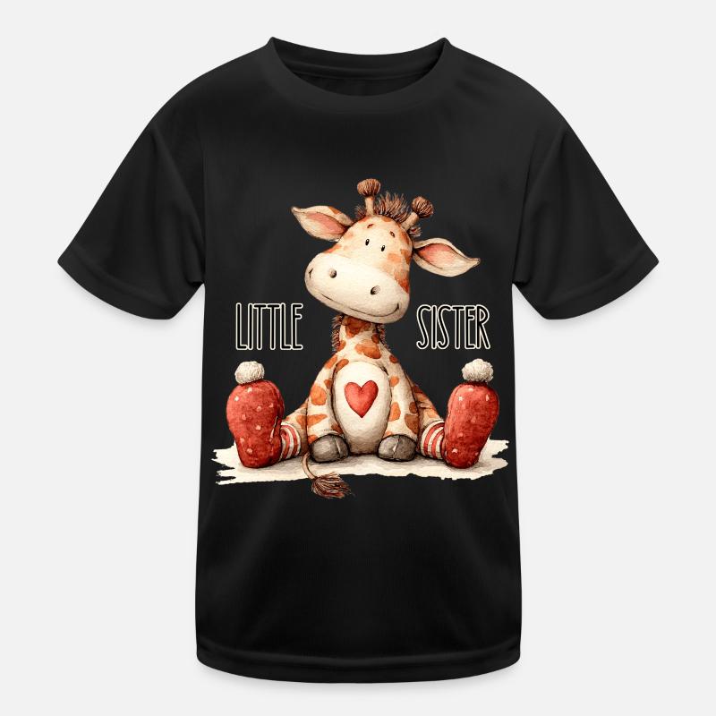Kleine Schwester Giraffe Kinder Funktions-T-Shirt