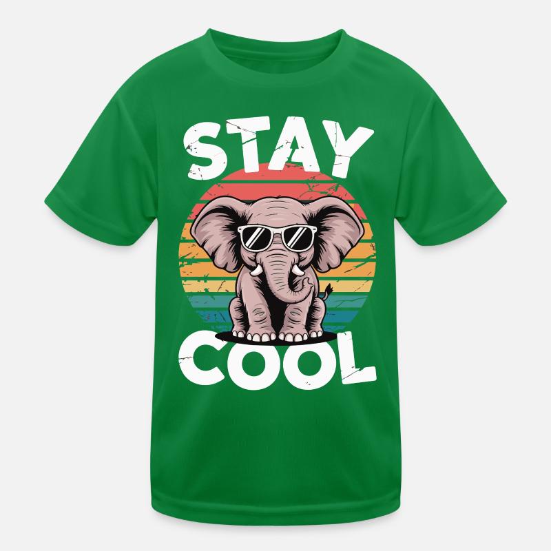 Stay Cool Elefant - Kinder Retro Kinder Funktions-T-Shirt
