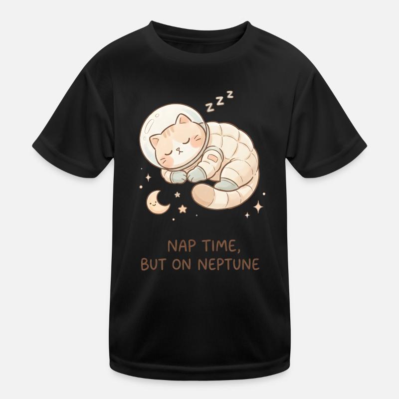 Nickerchen Neptun | Süße Space Katze Kinder Funktions-T-Shirt