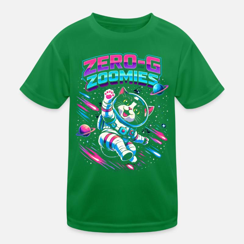 Null-G Zoomies | Astro Cat Space Humor Kids Functional T-Shirt