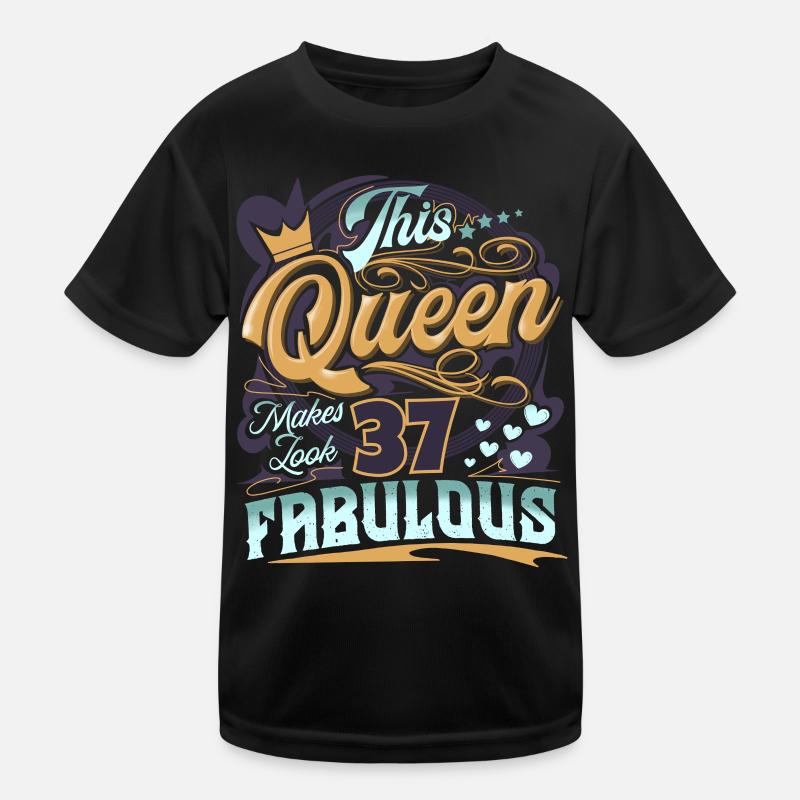 37th Birthday Queen Kids Functional T-Shirt