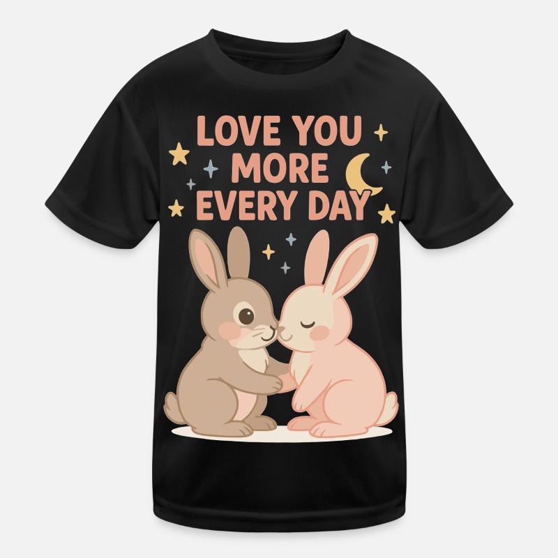 Süße Hasen Liebe unter Sternenhimmel Kinder Funktions-T-Shirt