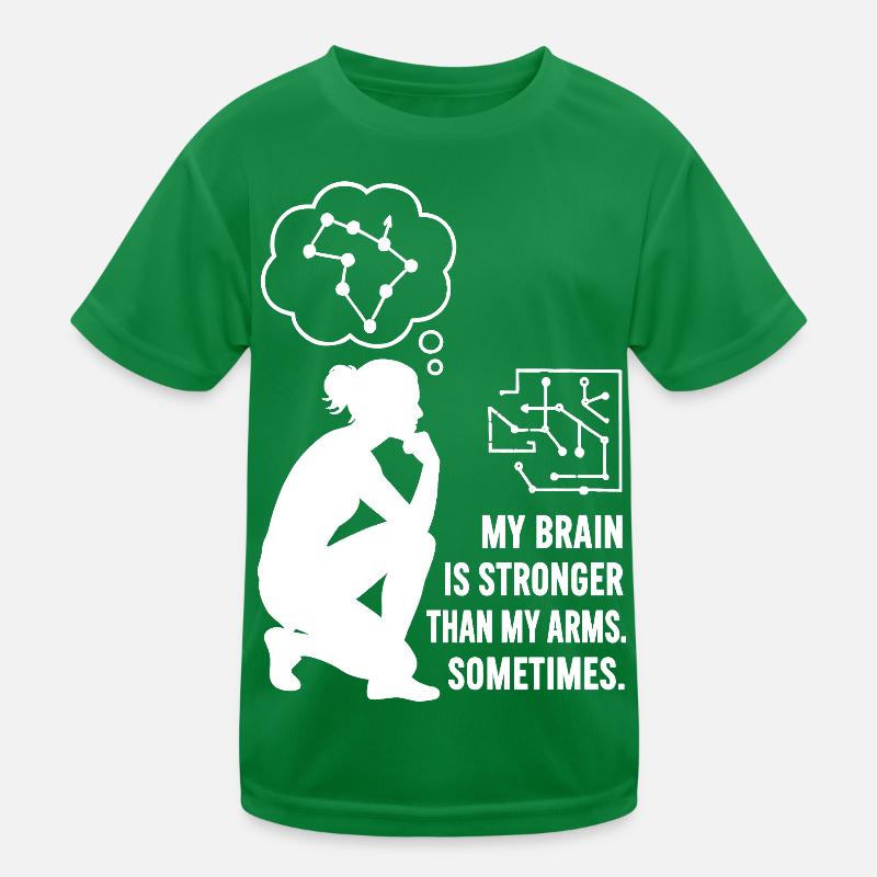 Bouldering like chess – head beats strength Kids Functional T-Shirt