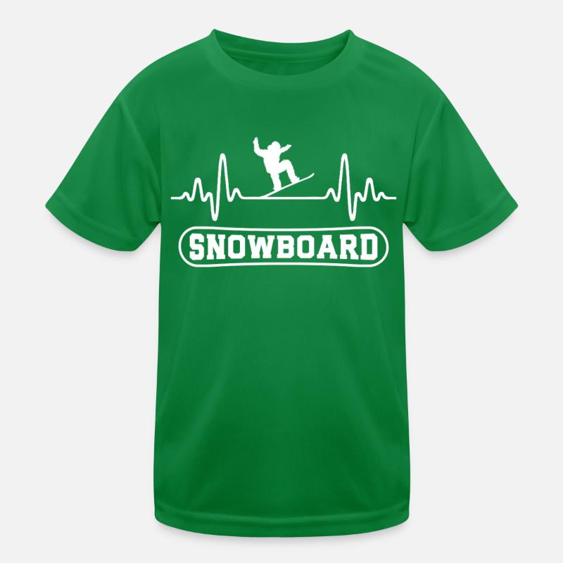 Snowboarden herzschlag Snowboard Snowboarder Kinder Funktions-T-Shirt