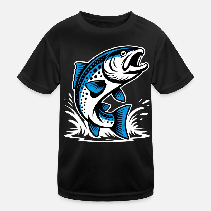 Springende Forelle Kinder Funktions-T-Shirt
