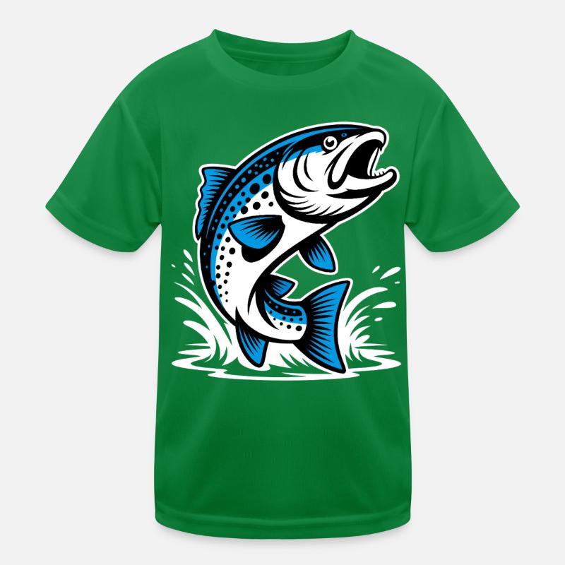 Springende Forelle Kinder Funktions-T-Shirt