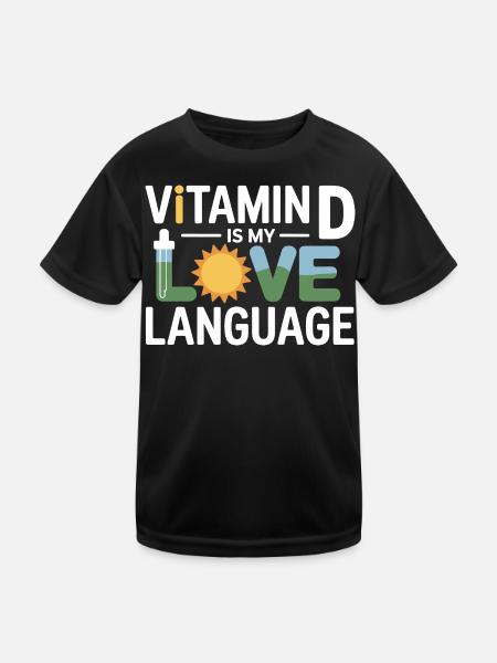 Naturopath Vitamin D Love Language Professional  - Kids Functional T-Shirt - black - Front