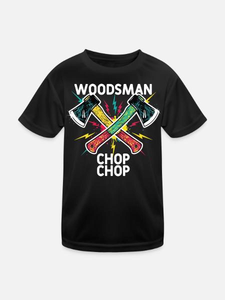 Woodsman Chop Chop Haches Camping - T-shirt sport Enfant - noir - Devant