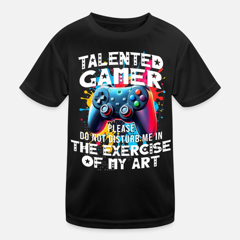 Gamer gaming enthusiast video games console funny Kids Functional T-Shirt