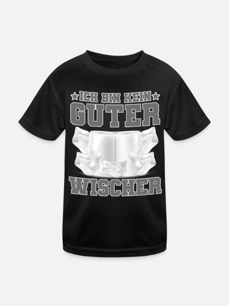 Toilettenpapier Ich Bin Ein Guter Wischer - Kinder Funktions-T-Shirt - Schwarz - Vorne