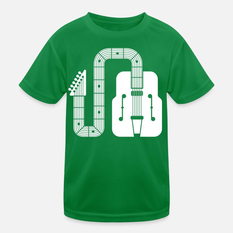 Abstract Shape Retro Guitar Kids Functional T-Shirt