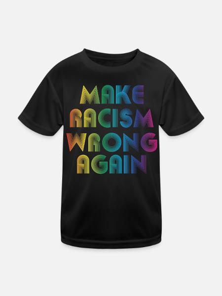 Rendre le racisme faux - T-shirt sport Enfant - noir - Devant