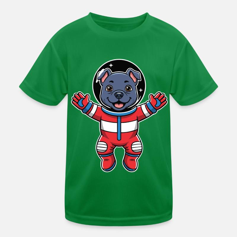 Chien Staffy Astronaute Espace Couleur T-shirt sport Enfant