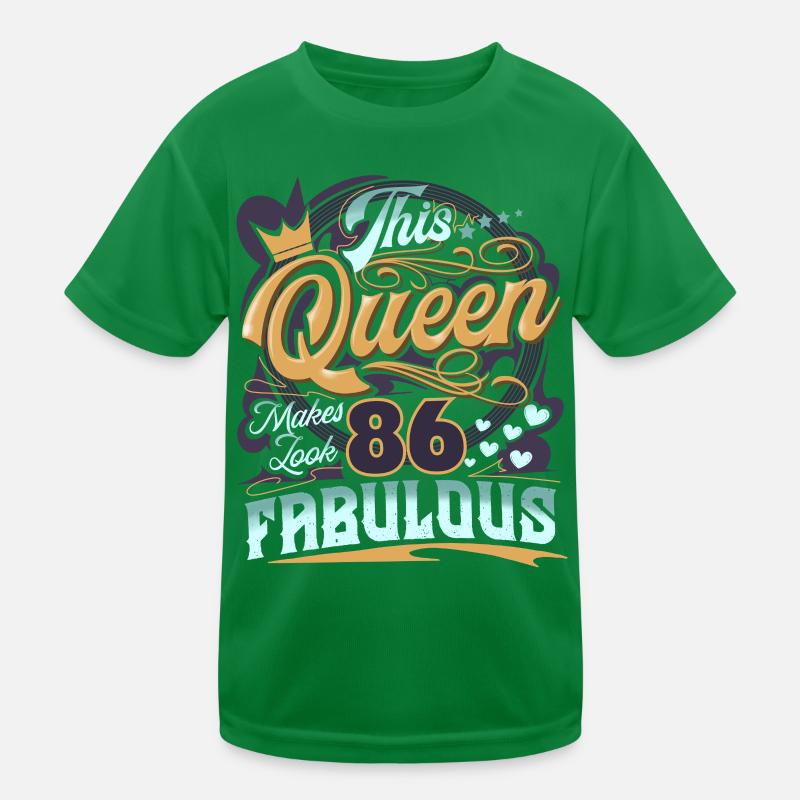 86th Birthday Queen Kids Functional T-Shirt