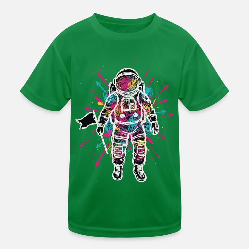 Space Astronaut Scribble Doodles Color Kids Functional T-Shirt