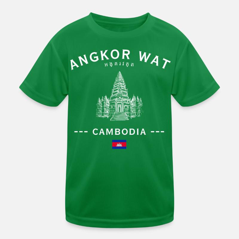 Angkor Wat Silhouette Cambodia Kinder Funktions-T-Shirt
