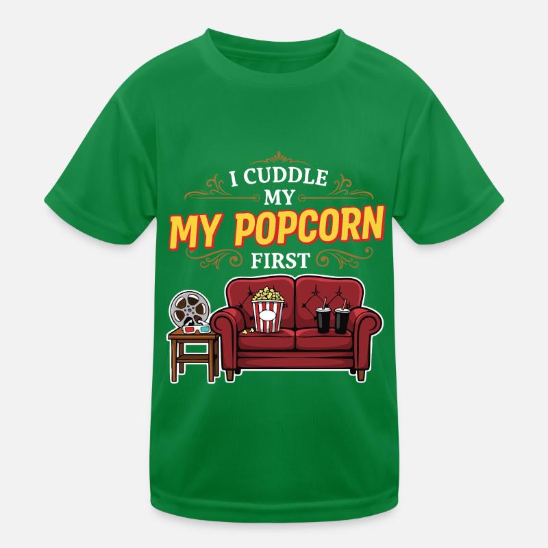 Cinéma Humour Citation Popcorn First T-shirt sport Enfant