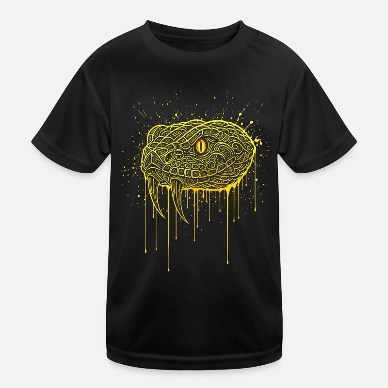 Tête de serpent serpent de vipère dorée T-shirt sport Enfant