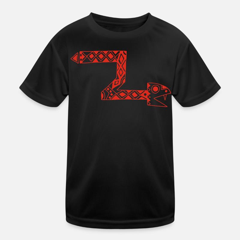 Red Totem Snake Kids Functional T-Shirt