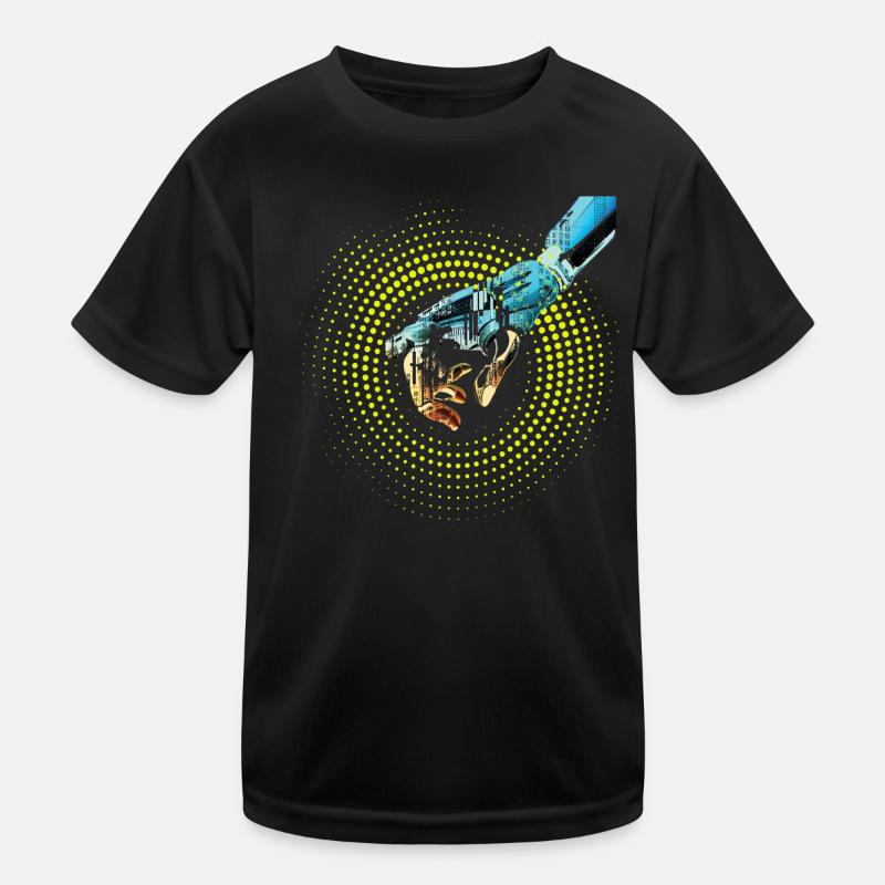 computer hand robot AI digital cyborg code pc Kids Functional T-Shirt