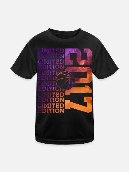 LIMITED EDITION 2017 BASKETBALL 9. GEBURTSTAG - Kinder Funktions-T-Shirt - Schwarz - Vorne