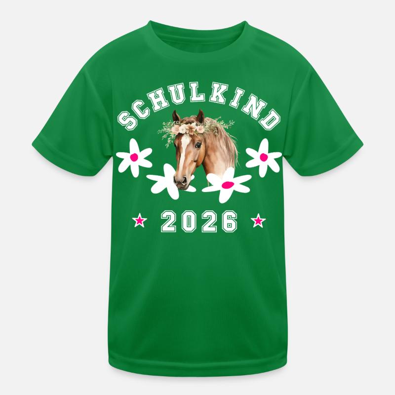 Schulkind 2026 Pferd Einschulung Kinder Funktions-T-Shirt