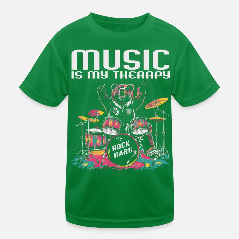 Music is my Therapy Kinder Funktions-T-Shirt