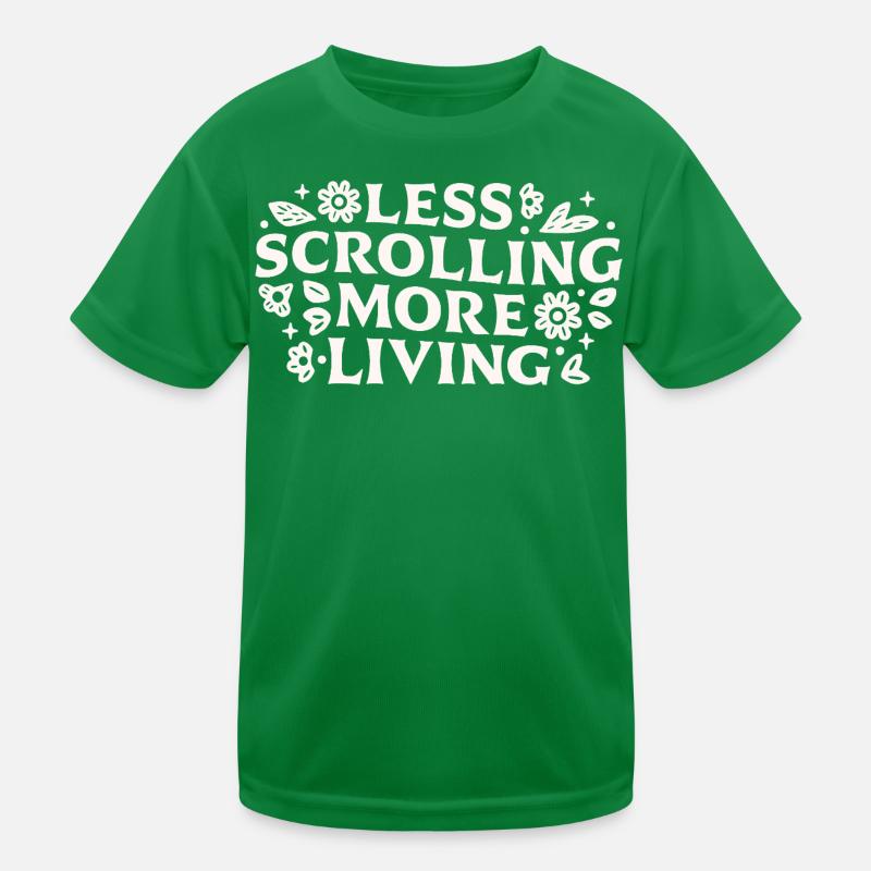 Stop scrolling doomscrolling offline quotes Kids Functional T-Shirt