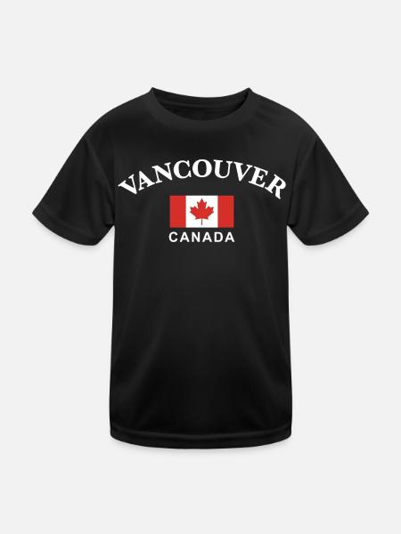 Vancouver, Kanada - Kinder Funktions-T-Shirt - Schwarz - Vorne